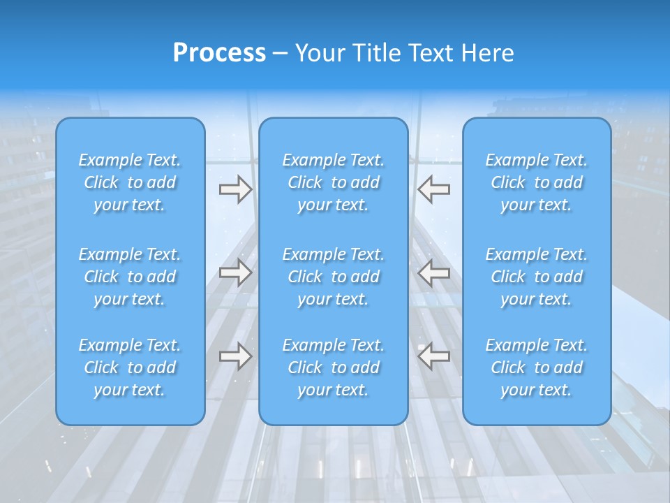 An Apple Logo Is Reflected In A Glass Building PowerPoint Template