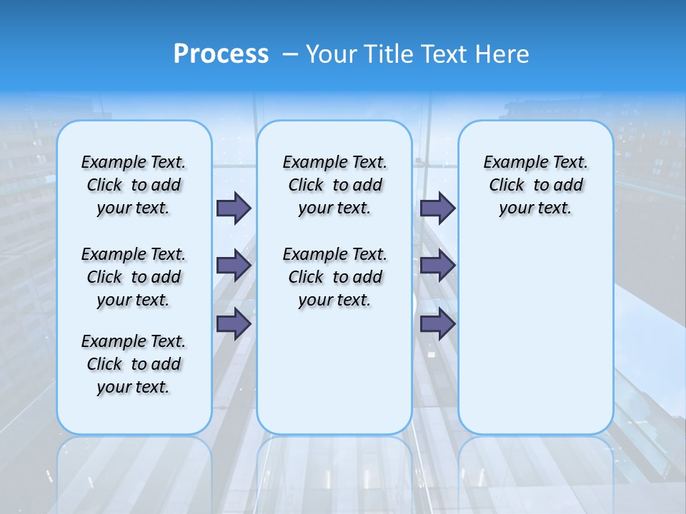 An Apple Logo Is Reflected In A Glass Building PowerPoint Template