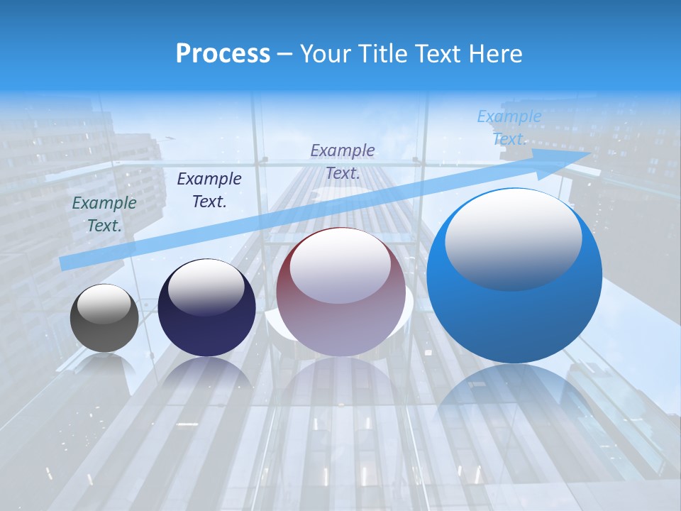 An Apple Logo Is Reflected In A Glass Building PowerPoint Template