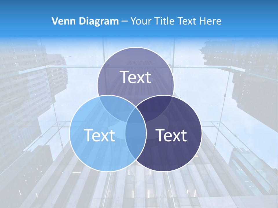 An Apple Logo Is Reflected In A Glass Building PowerPoint Template