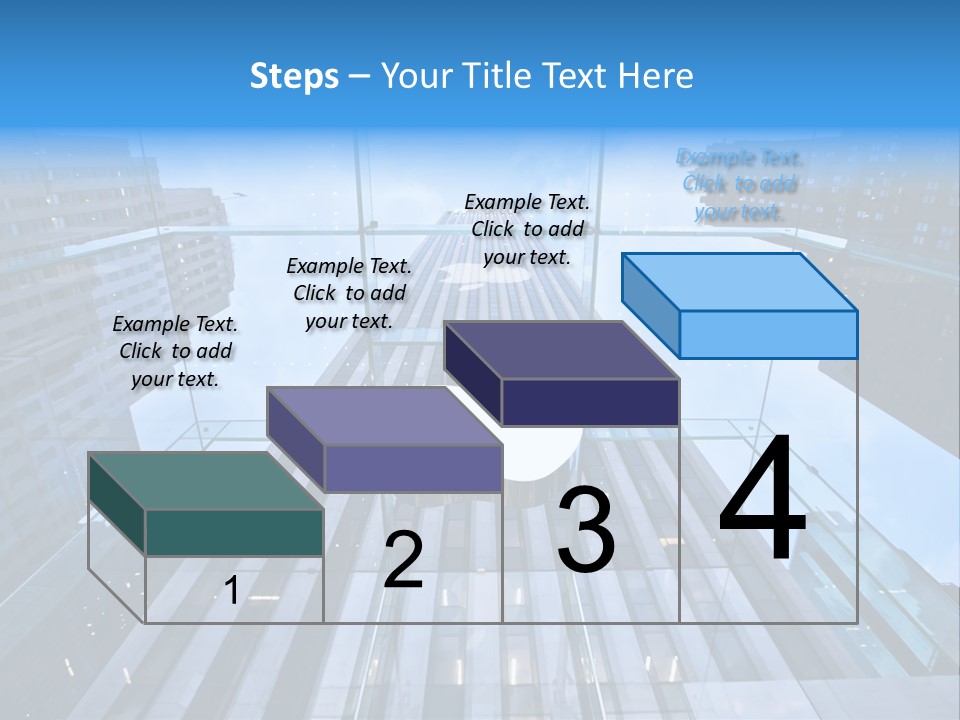 An Apple Logo Is Reflected In A Glass Building PowerPoint Template