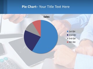 A Group Of People Sitting Around A Table With A Tablet PowerPoint Template