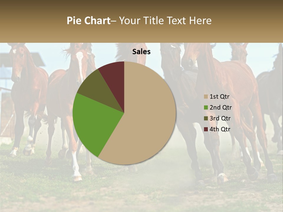 A Group Of Horses Running In A Field PowerPoint Template