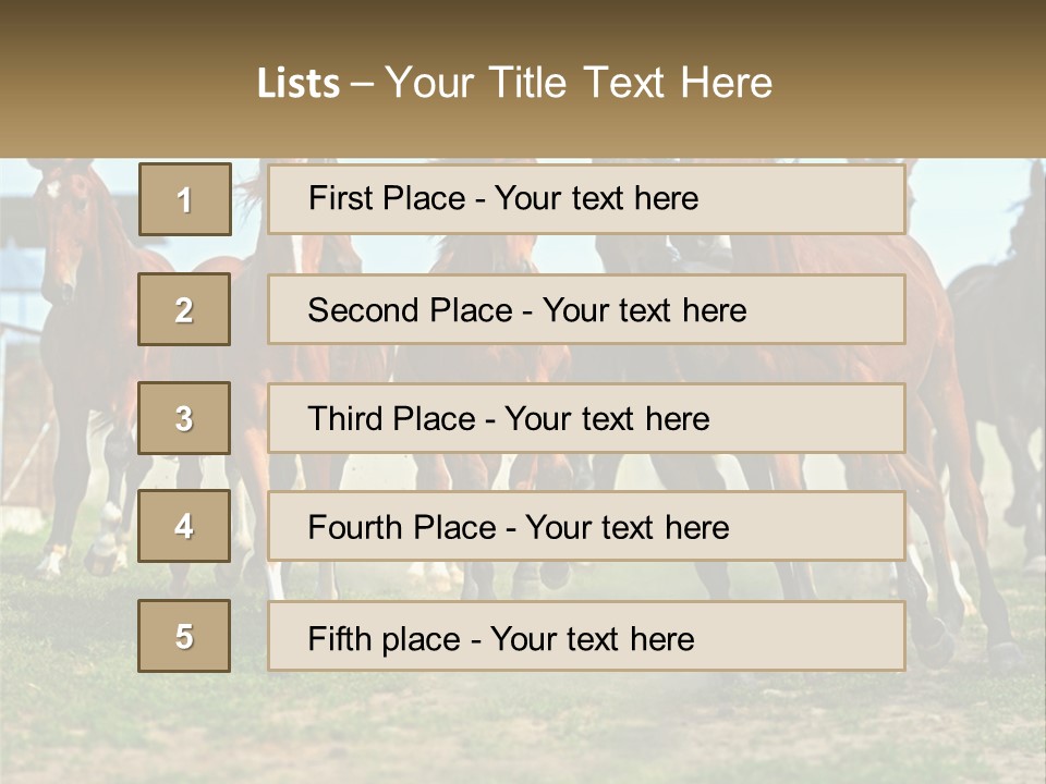 A Group Of Horses Running In A Field PowerPoint Template