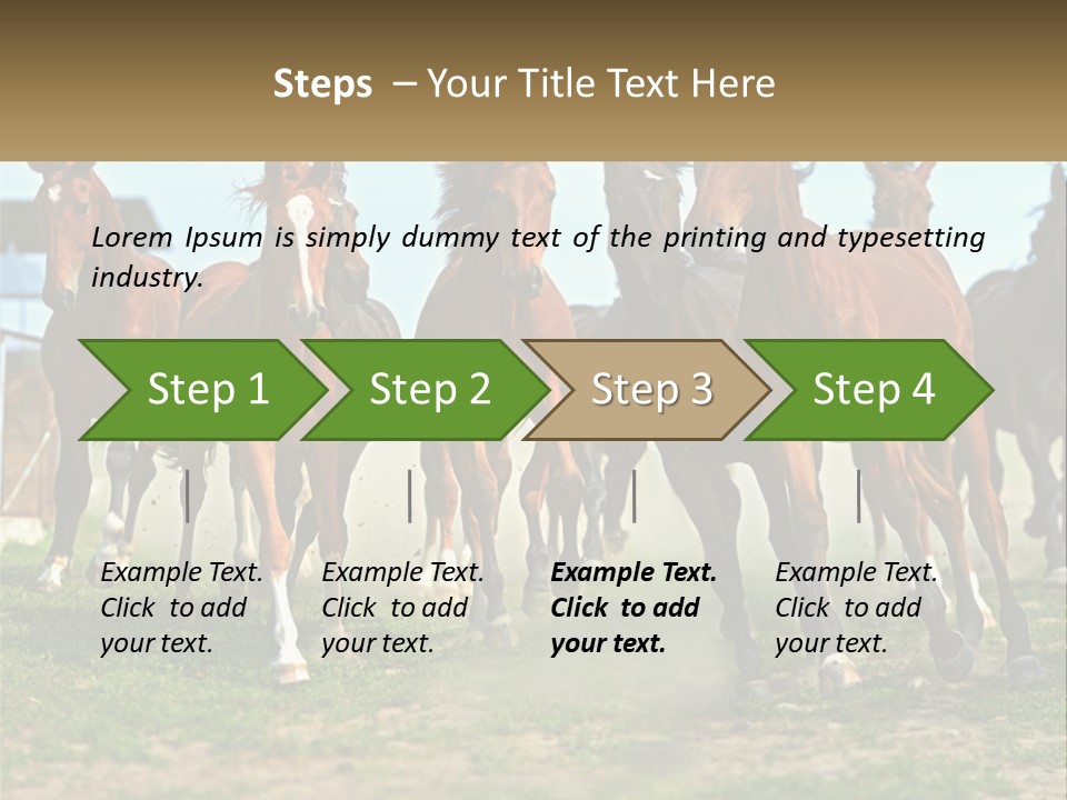 A Group Of Horses Running In A Field PowerPoint Template