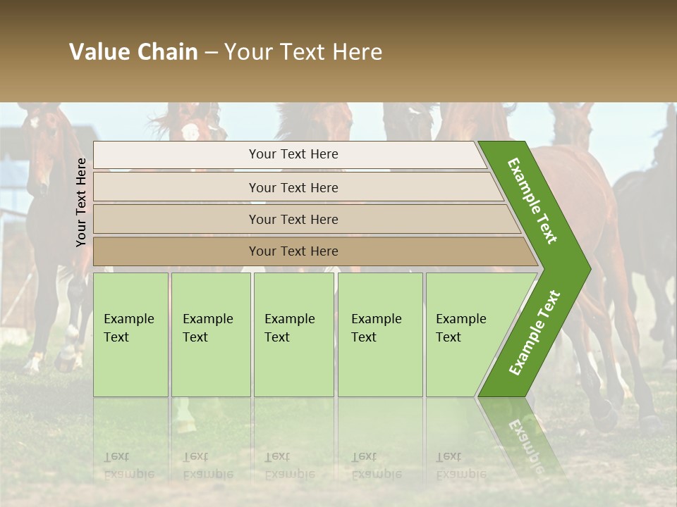 A Group Of Horses Running In A Field PowerPoint Template