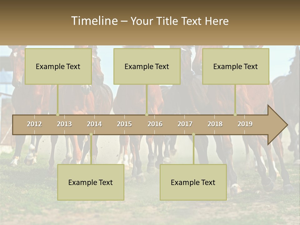 A Group Of Horses Running In A Field PowerPoint Template