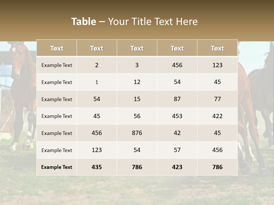 A Group Of Horses Running In A Field PowerPoint Template