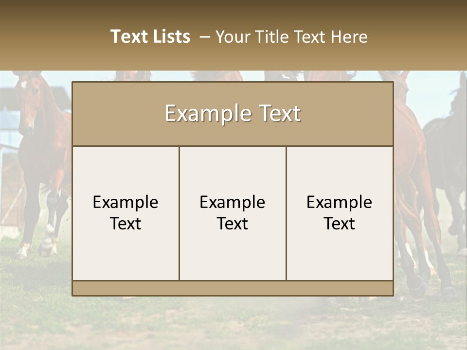 A Group Of Horses Running In A Field PowerPoint Template