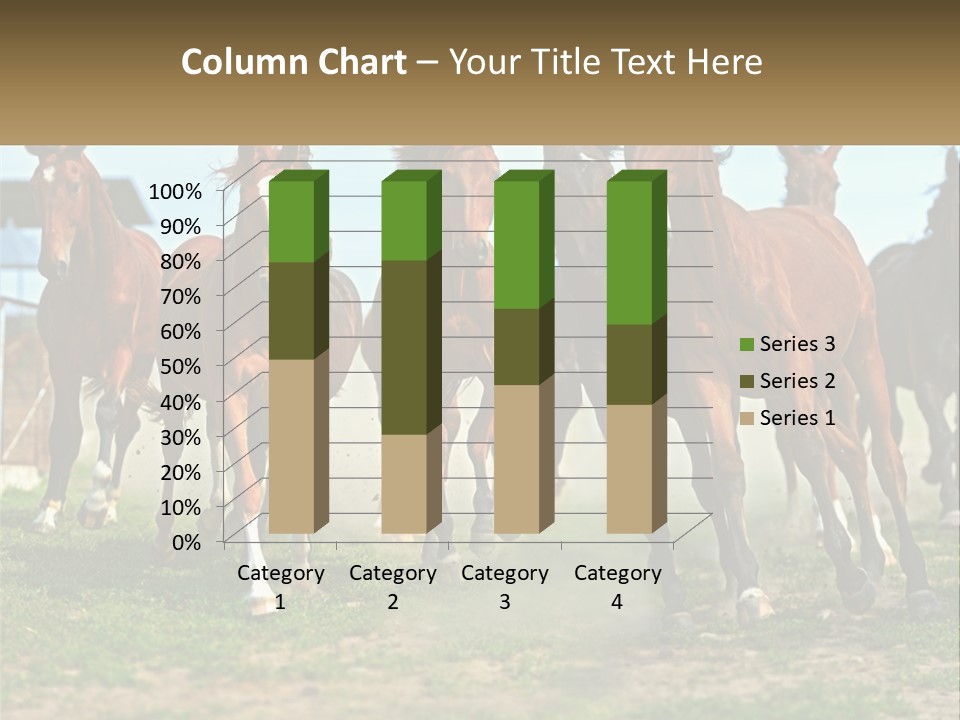 A Group Of Horses Running In A Field PowerPoint Template