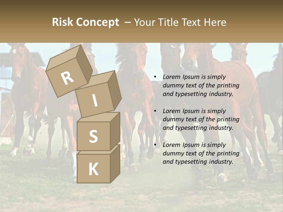 A Group Of Horses Running In A Field PowerPoint Template