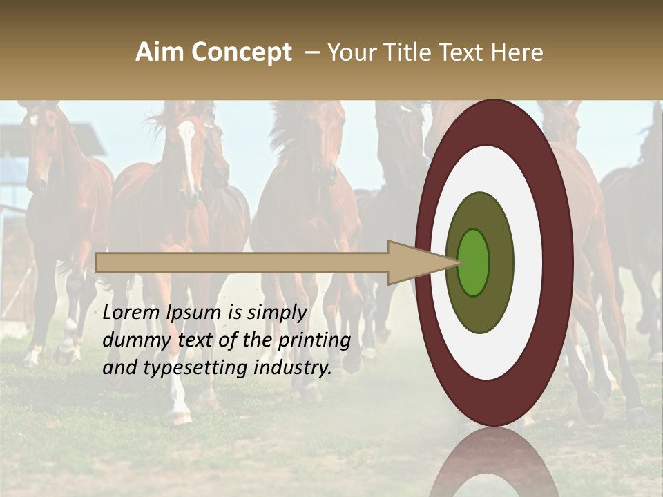 A Group Of Horses Running In A Field PowerPoint Template