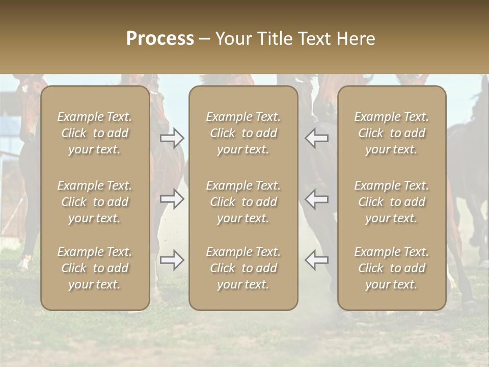 A Group Of Horses Running In A Field PowerPoint Template