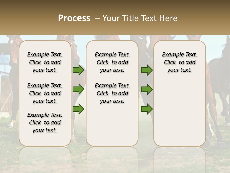 A Group Of Horses Running In A Field PowerPoint Template