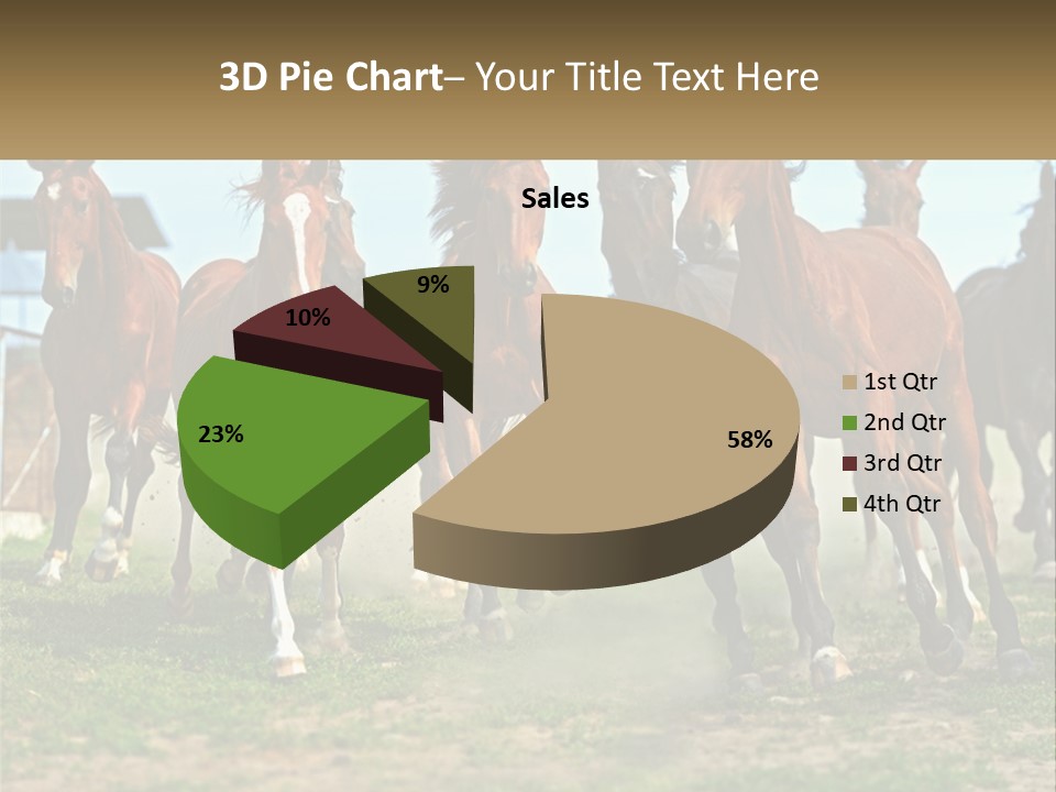 A Group Of Horses Running In A Field PowerPoint Template