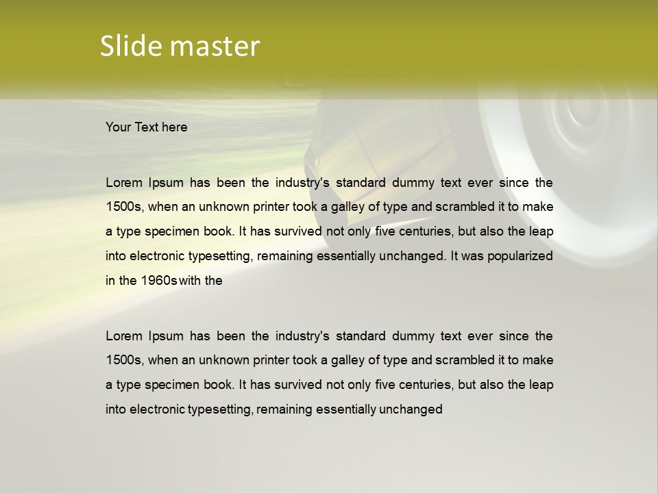 A Car Driving Down A Road With A Blurry Background PowerPoint Template