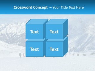 A Group Of People Riding Skis On Top Of A Snow Covered Slope PowerPoint Template
