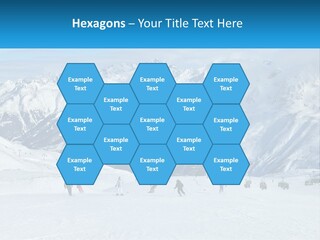 A Group Of People Riding Skis On Top Of A Snow Covered Slope PowerPoint Template