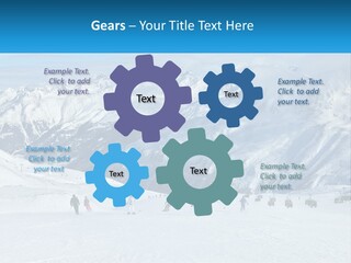 A Group Of People Riding Skis On Top Of A Snow Covered Slope PowerPoint Template
