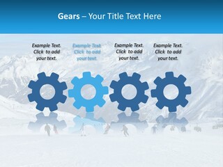 A Group Of People Riding Skis On Top Of A Snow Covered Slope PowerPoint Template