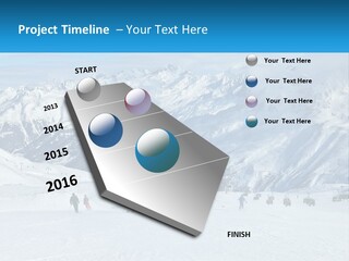 A Group Of People Riding Skis On Top Of A Snow Covered Slope PowerPoint Template