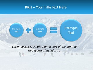 A Group Of People Riding Skis On Top Of A Snow Covered Slope PowerPoint Template