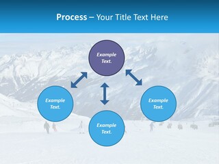 A Group Of People Riding Skis On Top Of A Snow Covered Slope PowerPoint Template