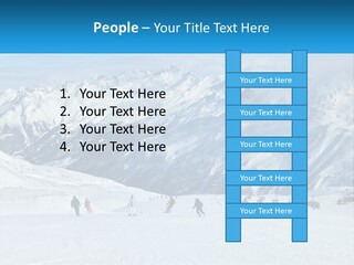 A Group Of People Riding Skis On Top Of A Snow Covered Slope PowerPoint Template