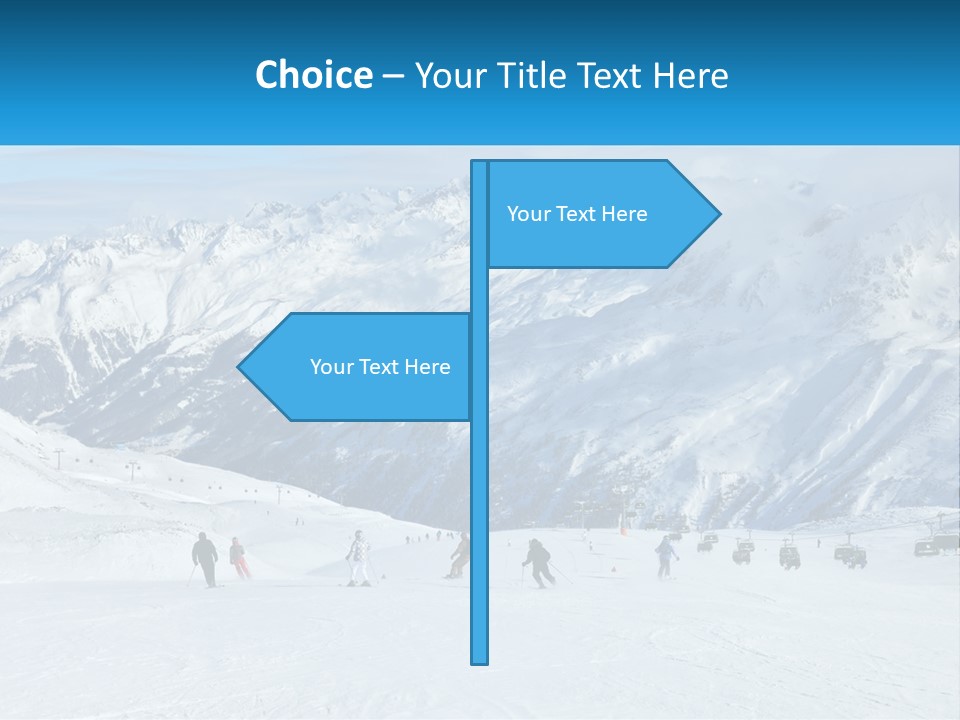 A Group Of People Riding Skis On Top Of A Snow Covered Slope PowerPoint Template