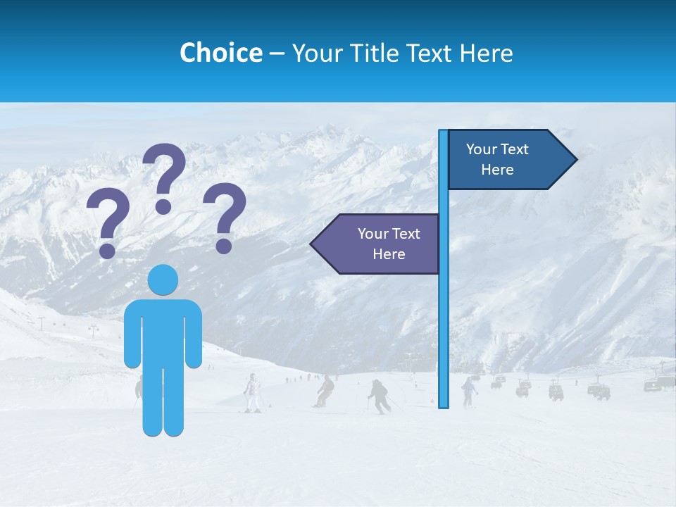 A Group Of People Riding Skis On Top Of A Snow Covered Slope PowerPoint Template