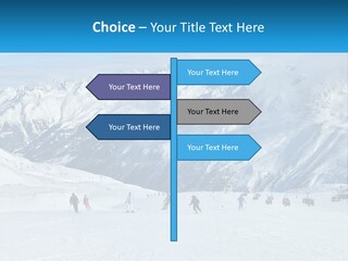 A Group Of People Riding Skis On Top Of A Snow Covered Slope PowerPoint Template