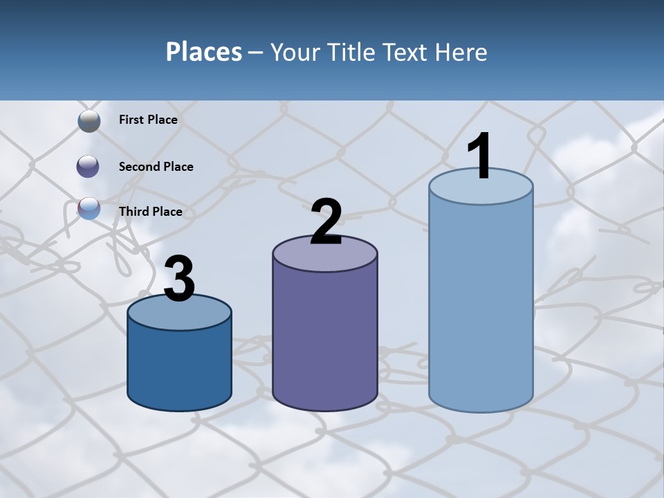 A Chain Link Fence With The Sky In The Background PowerPoint Template