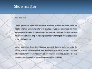 A Chain Link Fence With The Sky In The Background PowerPoint Template