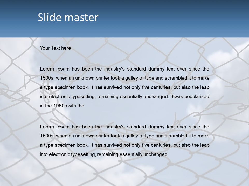 A Chain Link Fence With The Sky In The Background PowerPoint Template