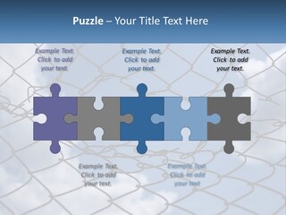 A Chain Link Fence With The Sky In The Background PowerPoint Template