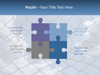 A Chain Link Fence With The Sky In The Background PowerPoint Template