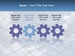 A Chain Link Fence With The Sky In The Background PowerPoint Template