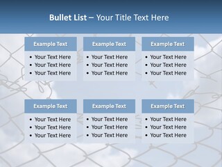 A Chain Link Fence With The Sky In The Background PowerPoint Template