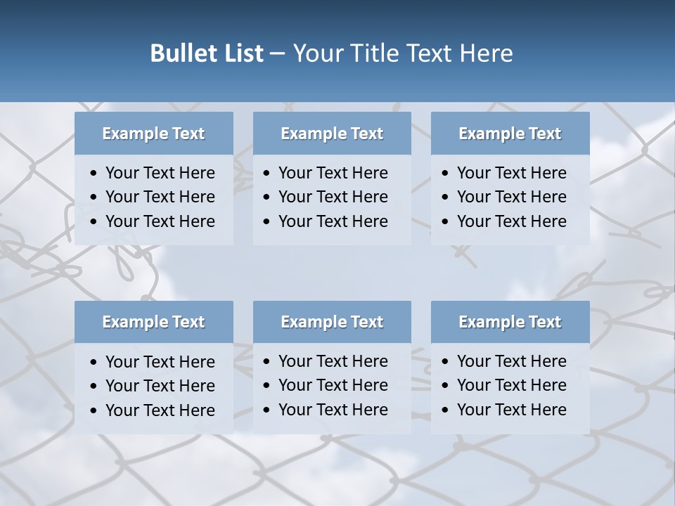 A Chain Link Fence With The Sky In The Background PowerPoint Template