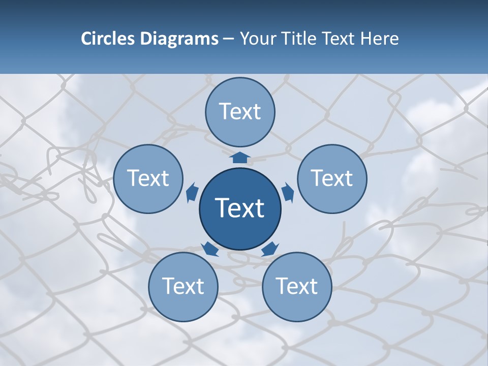 A Chain Link Fence With The Sky In The Background PowerPoint Template