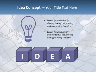 A Chain Link Fence With The Sky In The Background PowerPoint Template