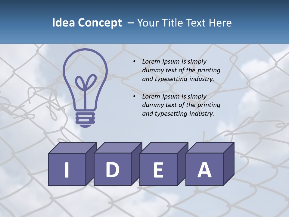 A Chain Link Fence With The Sky In The Background PowerPoint Template