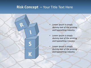 A Chain Link Fence With The Sky In The Background PowerPoint Template