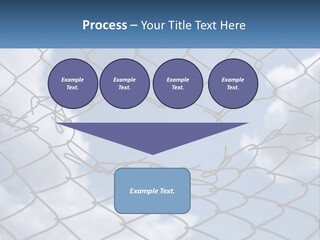 A Chain Link Fence With The Sky In The Background PowerPoint Template
