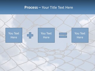 A Chain Link Fence With The Sky In The Background PowerPoint Template