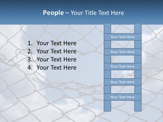 A Chain Link Fence With The Sky In The Background PowerPoint Template