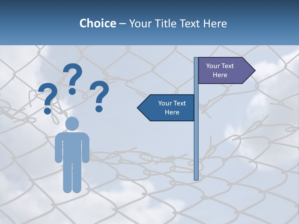 A Chain Link Fence With The Sky In The Background PowerPoint Template