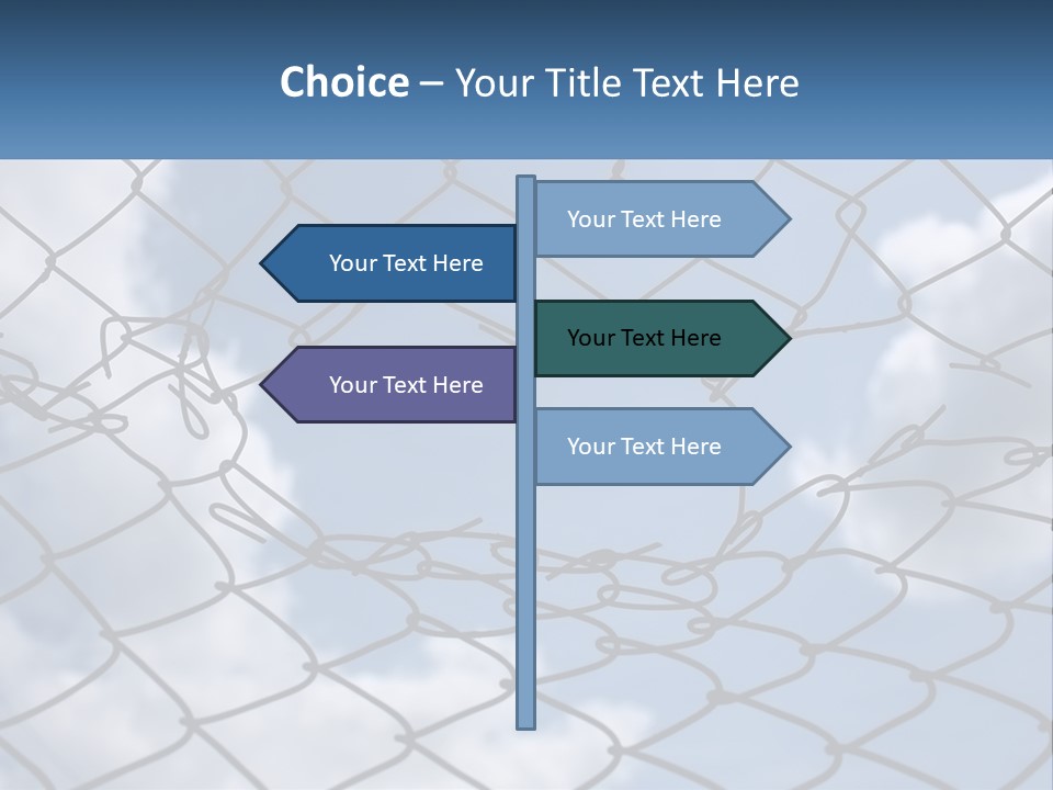 A Chain Link Fence With The Sky In The Background PowerPoint Template