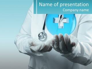 A Doctor Holding A Medical Powerpoint Presentation PowerPoint Template