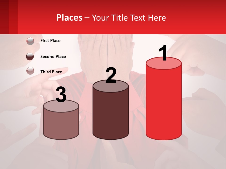 A Group Of People Covering Their Faces With Their Hands PowerPoint Template